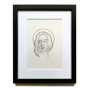 young woman portrait drawing
