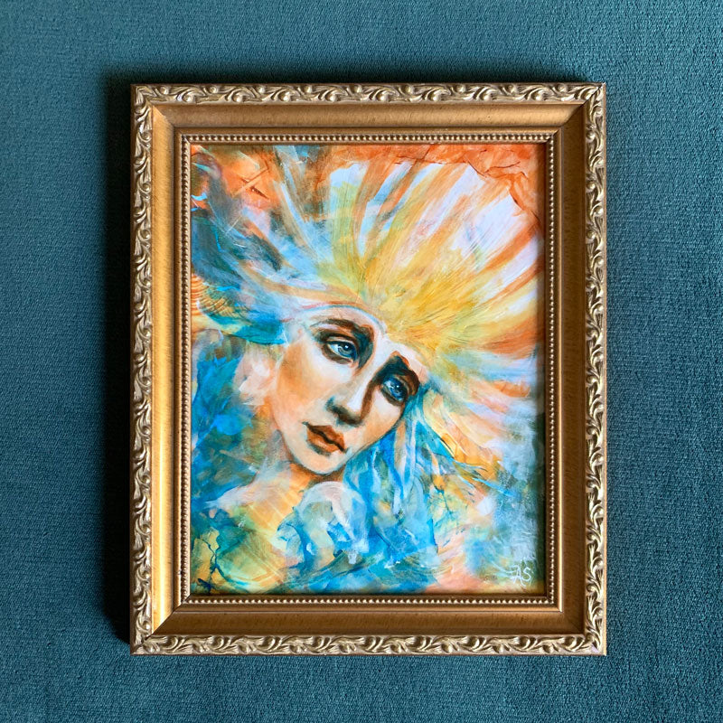 https://thecopperwolf.com/cdn/shop/products/Brassy_Bells_emotional_art_colorful_painting_on_teal_wall_aimee_schreiber_1200x.jpg?v=1655842633
