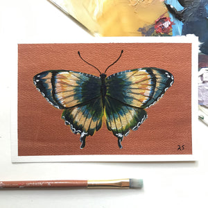 "Music" Butterfly Painting Poetry Postcard 4x6