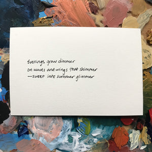 "Late Summer" Butterfly Painting Poetry Postcard 4x6