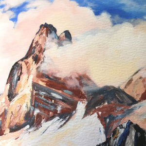 "Primordial Possibility 1" Abstract Mountain Landscape Painting