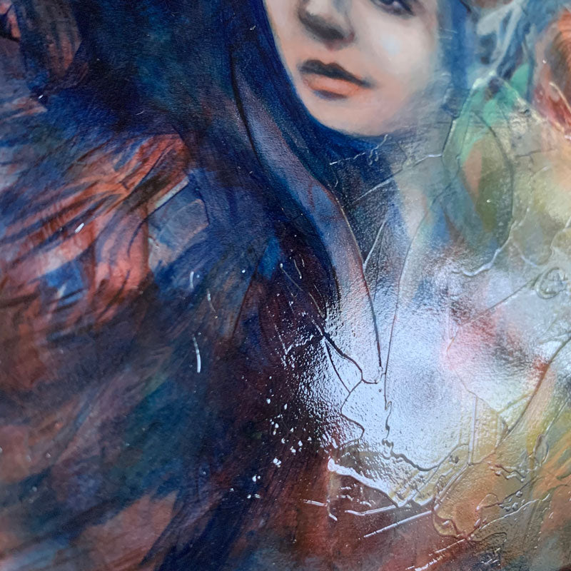 Tangled Tides emotional art colorful painting texture by aimee schreiber