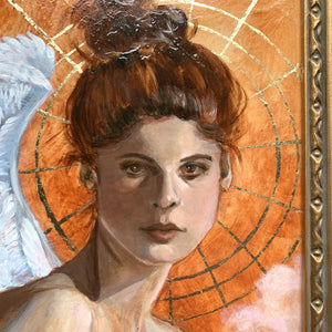 angel painting gold halo by Aimee Schreiber