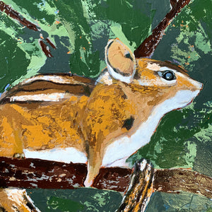 animal painting of a chipmunk detail