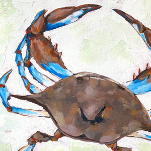 animal painting crab green and brown texture detail