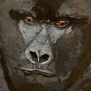 animal painting gorilla face detail
