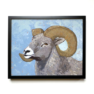 animal painting ram framed