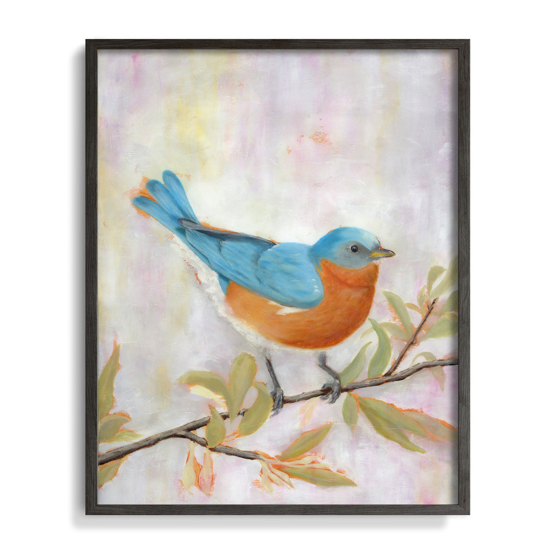 bluebird art print in black frame