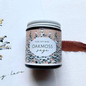 oakmoss sage candle blush winter gift set