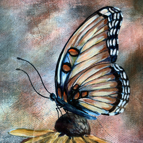 Monarch Butterfly Original Watercolor Painting Flowers Butterfly