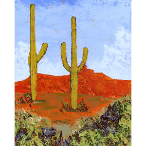 cactus desert landscape art print