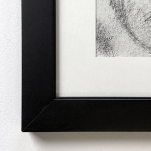 horse charcoal drawing black frame detail