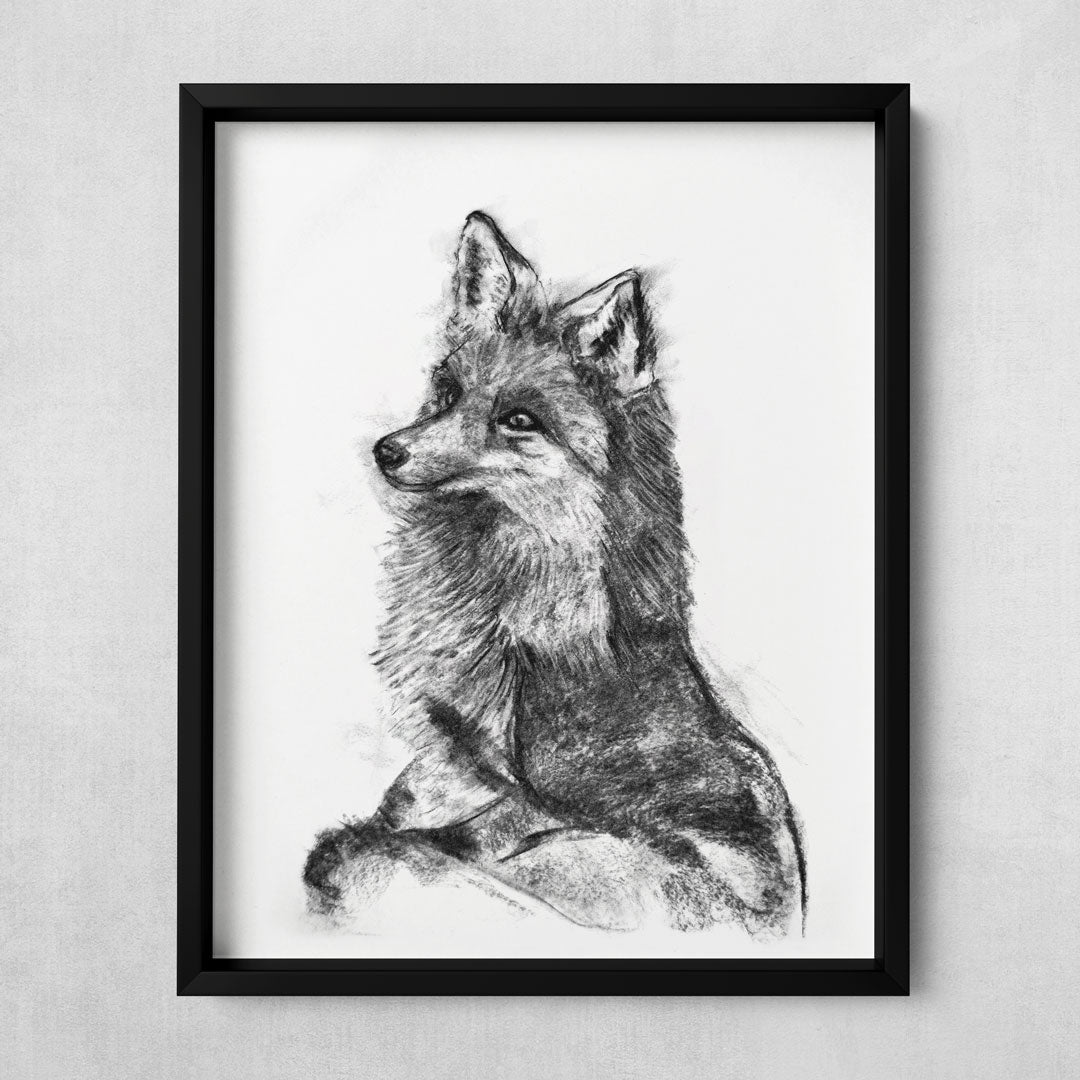 https://thecopperwolf.com/cdn/shop/products/charcoal-fox-fine-art-print-framed_1200x.jpg?v=1663287814