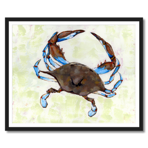 crab art print framed 30x24