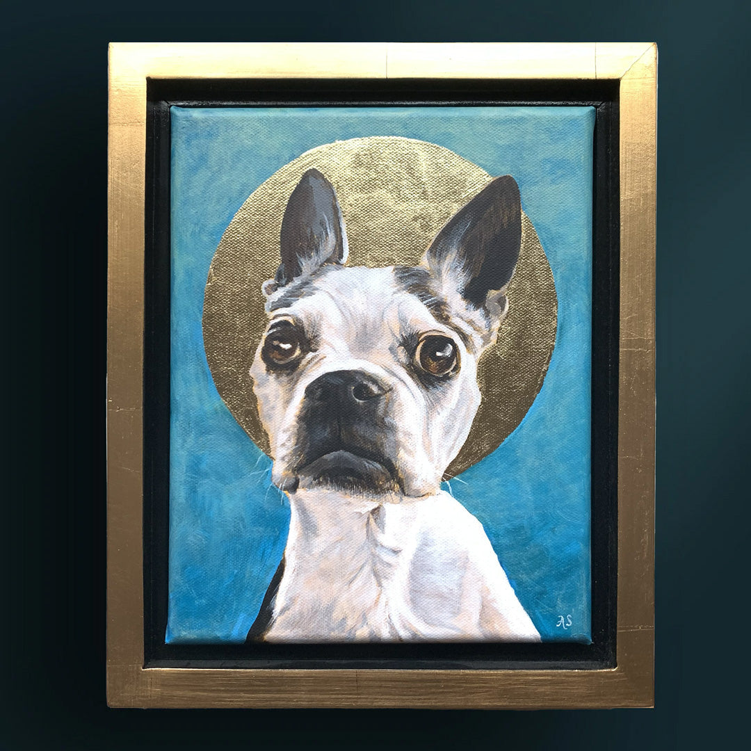 Gold Leaf Style Custom 6x6 Pet Portrait Painting