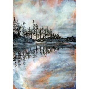 reflection lake landscape art print