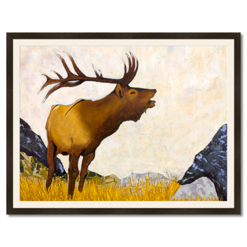 elk art print matted framed 30x40