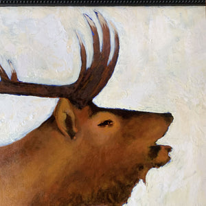 elk painting on canvas texture detail -Abundance- by Danny Schreiber
