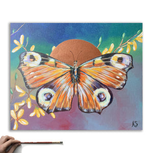 fine art embellished print peacock butterfly 16x20 size reference
