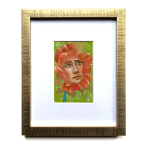 flower face painting flower spirit in gold frame