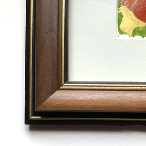 flower face painting in vintage wood frame detail