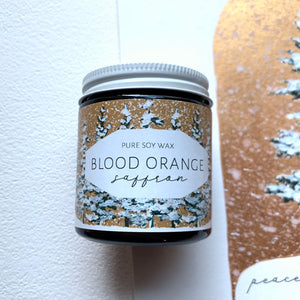 blood orange saffron candle gold winter gift set