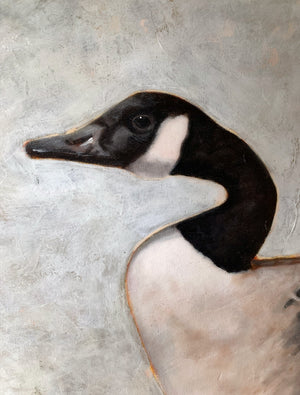 goose painting face detail