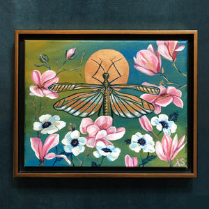 "Grasshopper Garden" Framed Acrylic Painting 11x14