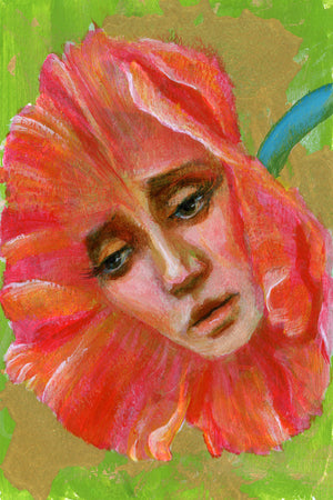 flower face ii mystical poppy face colorful portrait fine art print 
