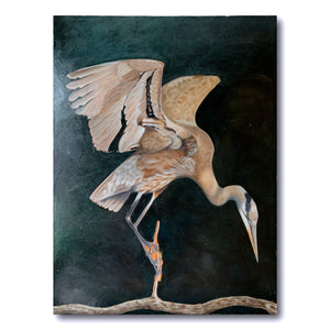 heron painting great grey heron large canvas