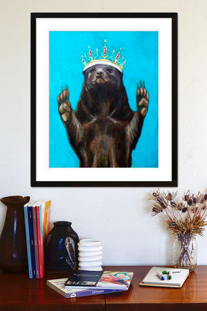 queen honey badger art print framed 16x20
