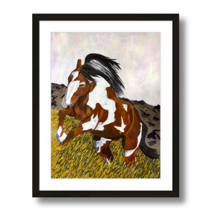 horse art print framed 12x16