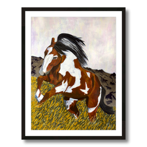 horse art print framed 16x20