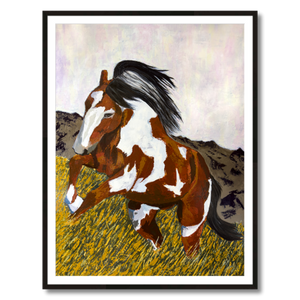horse art print framed 30x40