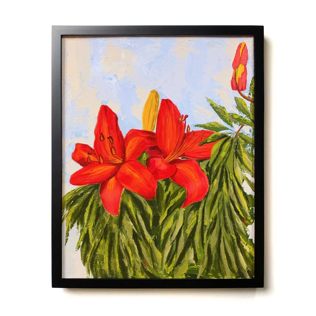 lily flower painting Sisters" Red Lily Painting | Red Lily Artwork by Danny Schreiber
