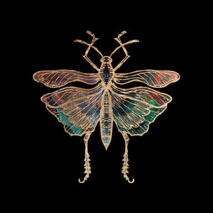 Gold Foil Galactic Grasshopper Art Print by Aimee Schreiber