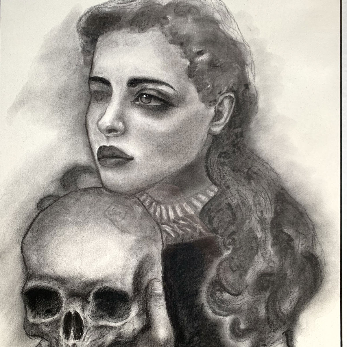 female skull drawing