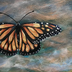 Monarch Butterfly poetry Postcard original painting detail by Aimee Schreiber