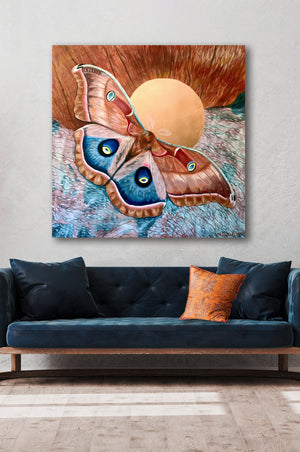 "Love (is not blind)" Polyphemus Moth Painting 48x48