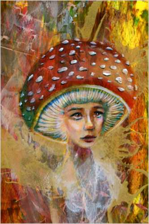 "Mushroom Maiden" Surreal Art Print