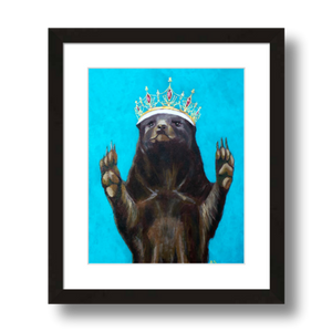 queen honey badger art print framed 8x10