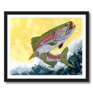 rainbow trout art print framed