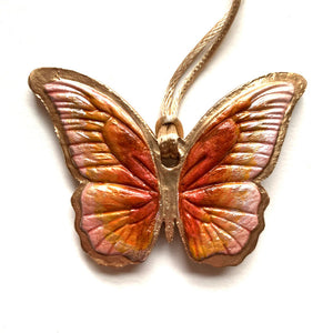 blush, rust and gold butterfly ornament