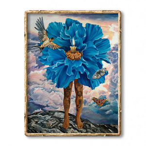 surreal art print blue flower vishudda chakra