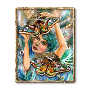 surreal art print emperor moth fairy