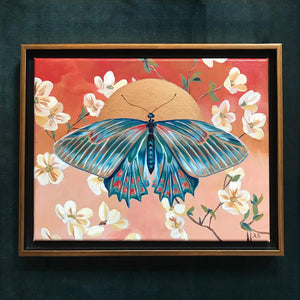 "Butterfly Sunrise" Framed Acrylic Painting 11x14