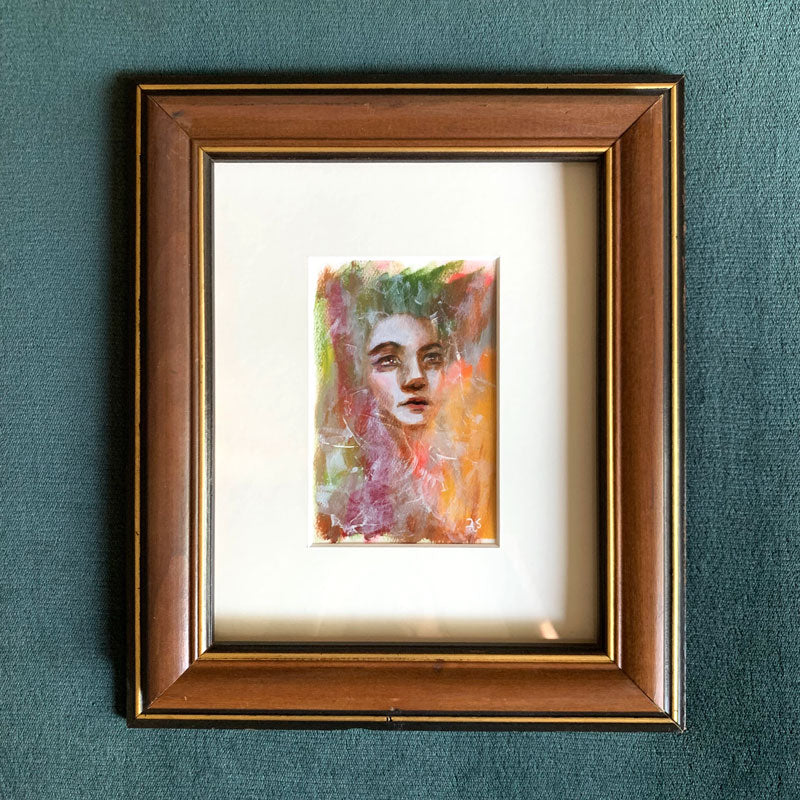 we are hostess and guest emotional art colorful acrylic painting on teal wall by aimee schreiber