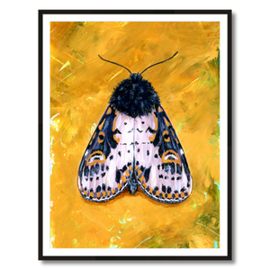yellow spanish moth art print framed 30x40