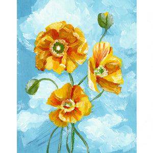 yellow poppy art print by Aimee Schreiber