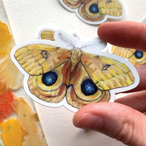 Yellow Io moth insect stickers